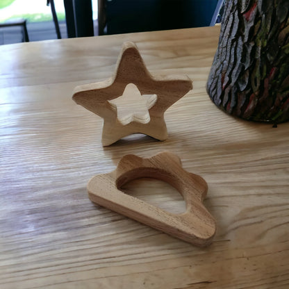 Neem Wood Cloud & Star Teethers