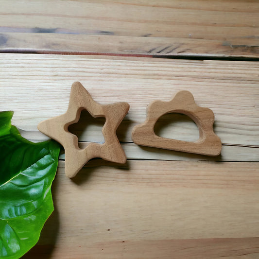 Neem Wood Cloud & Star Teethers