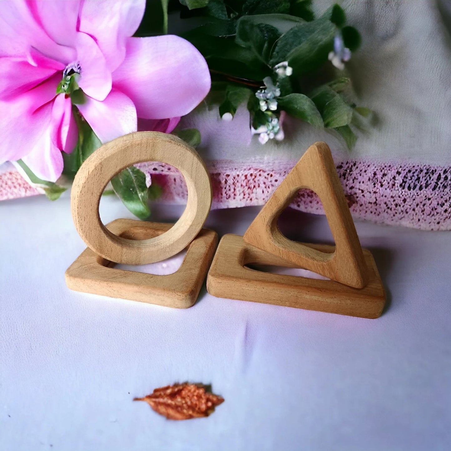 Neem Wood Geometry Teethers