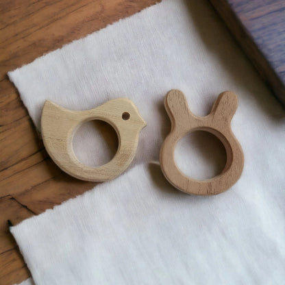 Neem Wood Dove & Bunny Teethers